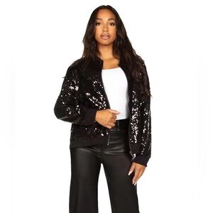 Tipsy Elves BLACK SEQUIN DISC BOMBER JACKET | NEW/NWOT!! 🖤